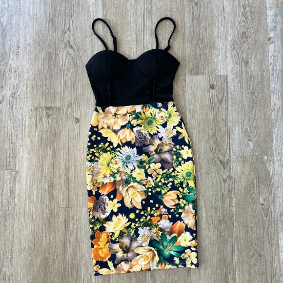 Womens A'Gaci A'Gaci A'Gaci Floral Midi Dress - S - Picture 1 of 9